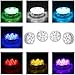 Submersible LED Lights, RGB MultiColor Waterproof Accent Lights with 10 LED, IR Remote Control, Battery Powered for Pond, Fountain, Halloween (4)