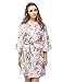 Skyfitting Women's Kimono Robe, Cotton Bridesmaid Robes, Short Regular Size / 36