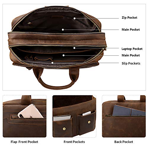 Kattee Leather Briefcase 15.6" Laptop Bag Messenger Bags for Men Pricepulse