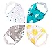 Bandana Drool Bibs - Best for Teething and Feeding - Organic Cotton/Waterproof Fleece - Set of 4 Unisex Drooling Bib with Snaps - Cute Baby Shower Idea in Gift Bag, Ebook for Kids - by Manana (Orange)