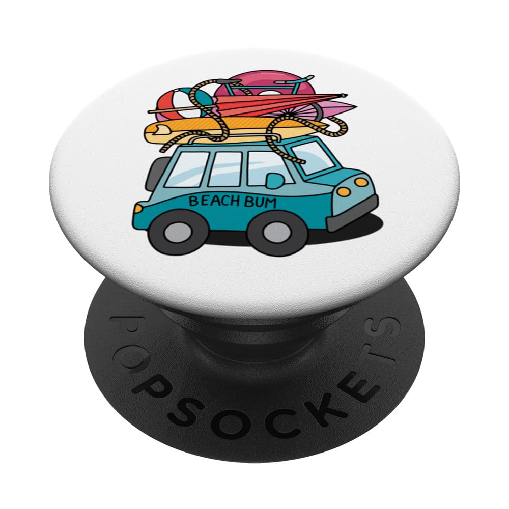 Beach Bum Road Trip Car PopSockets Swappable PopGrip