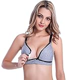 Vemure Cotton Nursing Bra Sleep Wireless Maternity Bras for Women Breastfeeding (Grey,S)