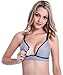 Vemure Cotton Maternity Nursing Sleep Bra for Breastfeeding Wireless Soft Cup Front Button Clip Down Bras(Grey,M)