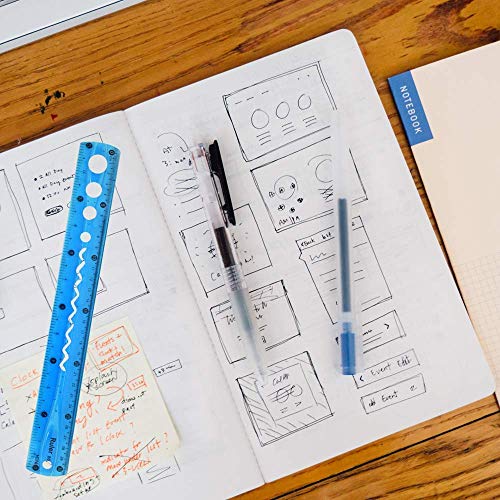 30cm/12inch Plastic Rulers Bendable Flexible Rubber Rulers Transparent Shutterproof Straigt Rulers, 12 In Flexi Rulers for School,Classroom,or Office(4PCS)