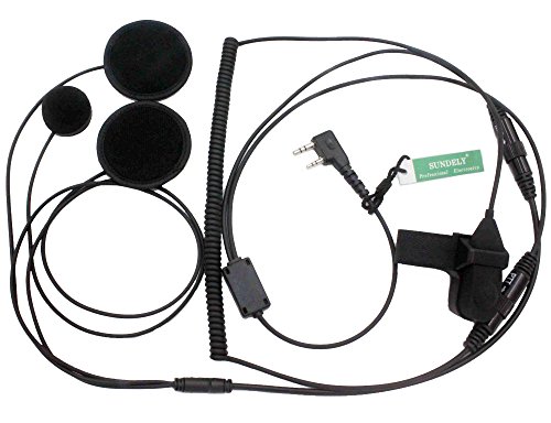 SUNDELY Full Face Close Motorcycle Helmet Headset Earpiece for Baofeng Radio Walkie Talkie UV-3R+ UV-B5 BF-480 BF-V85 C150 2-pin Jack