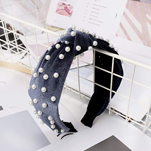 Headbands for Women Pearl Headbands - 3PCS Twisted Faux Pearl Velvet Headband Elegant Bling Hair Clip Hairpins Headwear Barrette Styling Tools Accessories