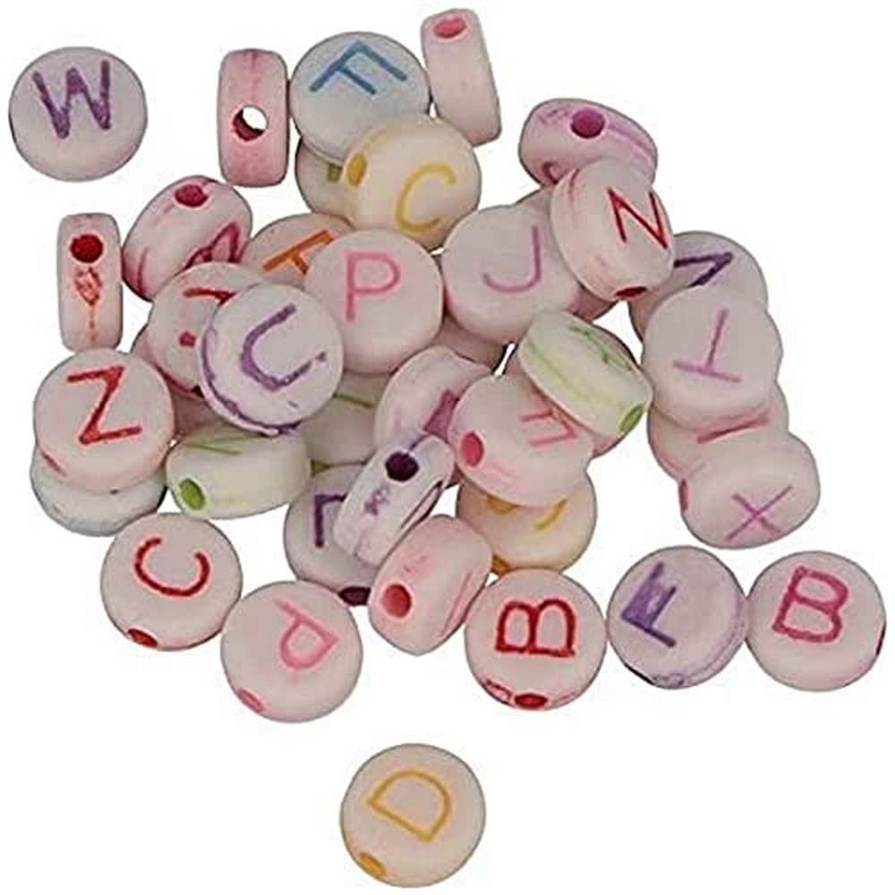 Artemio rondes-300 pcs Alphabet Beads, Plastic, multicoloured, 10 x 1 x 12 cm