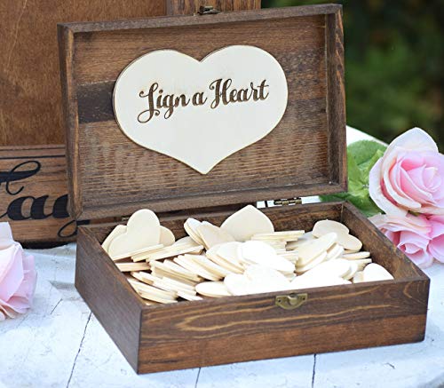 Heart Holder for Guest Book - Heart Drop Guest Book Alternative Box - Heart Box - Wedding Box - Wedding Card Holder - Rustic Weddings