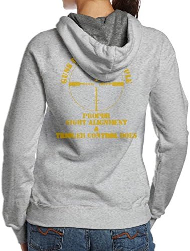 Womens GUNS DONT KILL PEOPLE PROPER AIM DOES Camping Particular Hoodie Hooded Sweatshirt Size S Ash