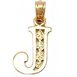 Amazon.com: Cursive Letter J Charm 14k Gold 12mm: Jewelry