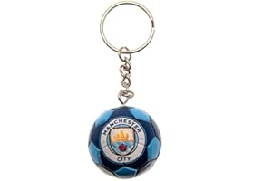 Manchester City FC Soccer Ball Keyring (One Size) (Blue)