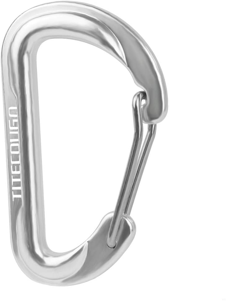 TITECOUGO Ultra-Light Nonlocking Carabiner, Aluminum Alloy D-Ring Key Chain Clip Hook