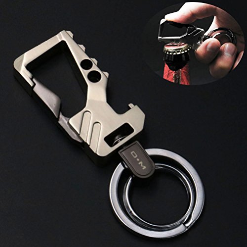 SOOKOO Car Business Keychain Key Ring with Bottle Opener for Men (Silver)