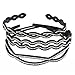 Yeshan Set of 3 pcs Fashion Rhinestone and Crystal Decor Handmade Plastic Headband