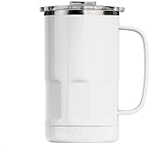 ORCA 28 oz. Metal Insulated Beer Stein Drink Mug Tumbler with Handle and Lid; Keeps Drinks Ice Cold - Pearl Gloss