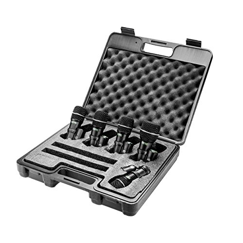 Nady DMK-5 Five Piece Drum Microphone Kit - Includes four DM-70 tom/snare microphones, one DM-80 kick drum microphone, and a foam-lined storage case