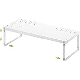 RUILALIFE Expandable Cabinet Organizer Shelf With Adjustable Height, Stackable Kitchen Countertop Organizer Rack, Adjustable Shelf Riser For Kitchen Counter, Pantry, Cupboard, Desk, Tabletop