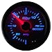 GlowShift White 7 Color 15 PSI Turbo Boost/Vacuum Gauge Kit - Includes Mechanical Hose & T-Fitting - White Dial - Clear Lens - for Cars - 2-1/16