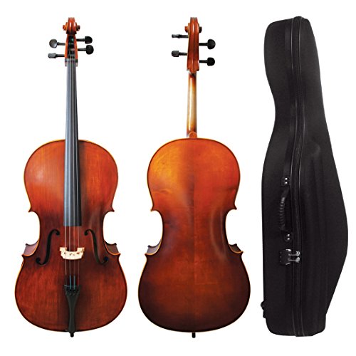 VALE 3/4 Size Handmade Solid Cello with Shell Case and Bow