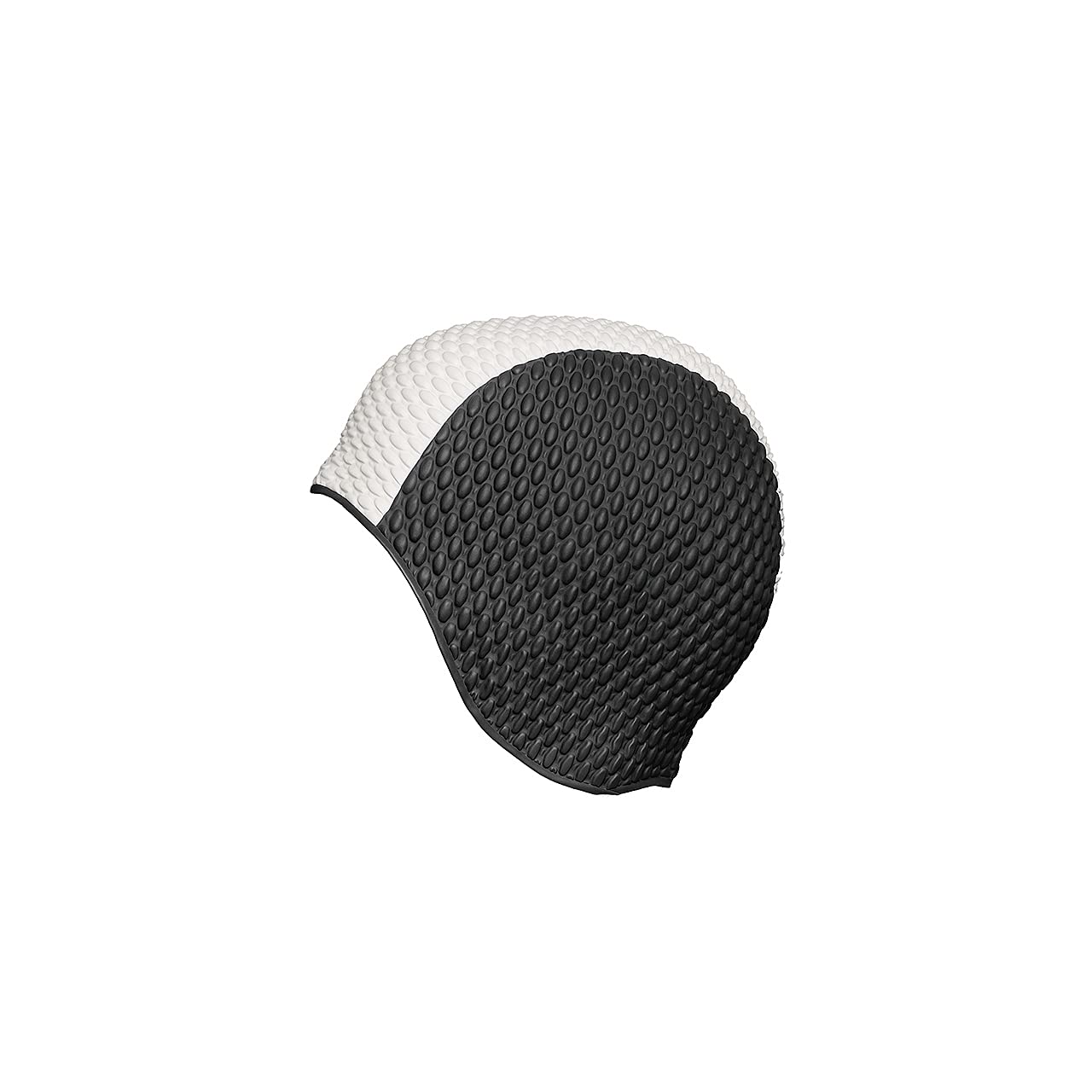 Fashy Mens Rubber Swim Cap - Black (Black/White)