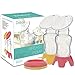 Manual Breast Pump Silicone Breastmilk - Dobor ( 2017 New Design ) BPA Free Breastpump Including 2 Lids And 2 Bases For New Mom,Great For On The Go And Easy To Use (2 Pack)