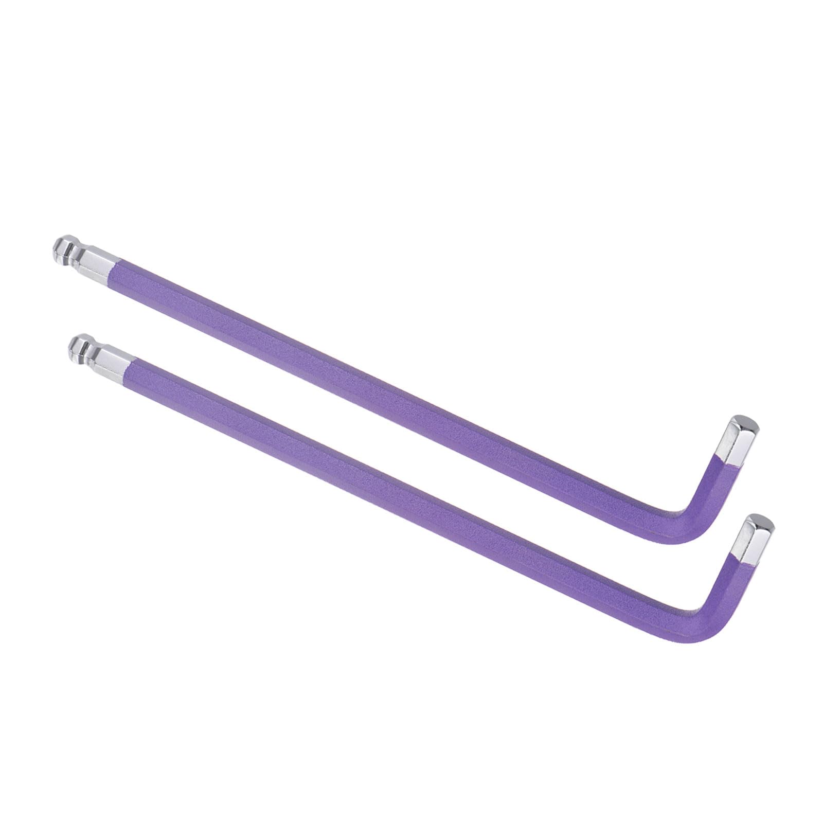 CoCud L-Handle Ball End Hex Key Wrench, 8mm Metric, S2 Steel L-Shape Long Arm Hexagon Head Spanner Purple - (Applications: for Home Repair and Mechanical Maintenance), 2-Pieces