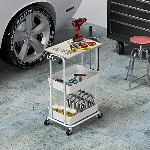Simple Houseware 2Tier Rolling Utility Cart With Top Board on Galleon