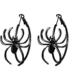 Halloween Spider Hoop Earrings for Women Statement Lightweight C Shape Circle Punk Spider Spooky Earrings Fun Halloween Holiday Scary Decorations Party Jewelry Gifts