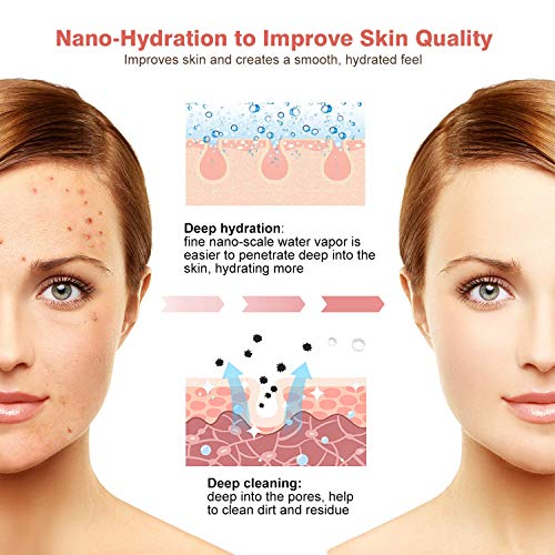 CXhome Home Facial Steamer Hot and Cold Face Steamer Nano Mist for Woman Home Spa Facial, Steamer for Face Humidifier for Moisturizing Deep Cleaning Pores Acne Blackheads - Thumbnail 3