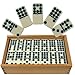 Premium Set of 55 Double Nine Dominoes with Wood Case, Brown