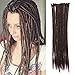 DAIRESS 10 Strands 22Inches Synthetic Dreadlock Extensions Single Ended Crochet Dreads Extension Reggae Hair Dread Locks Hippie Hair Extensions (#4 Medium Brown)