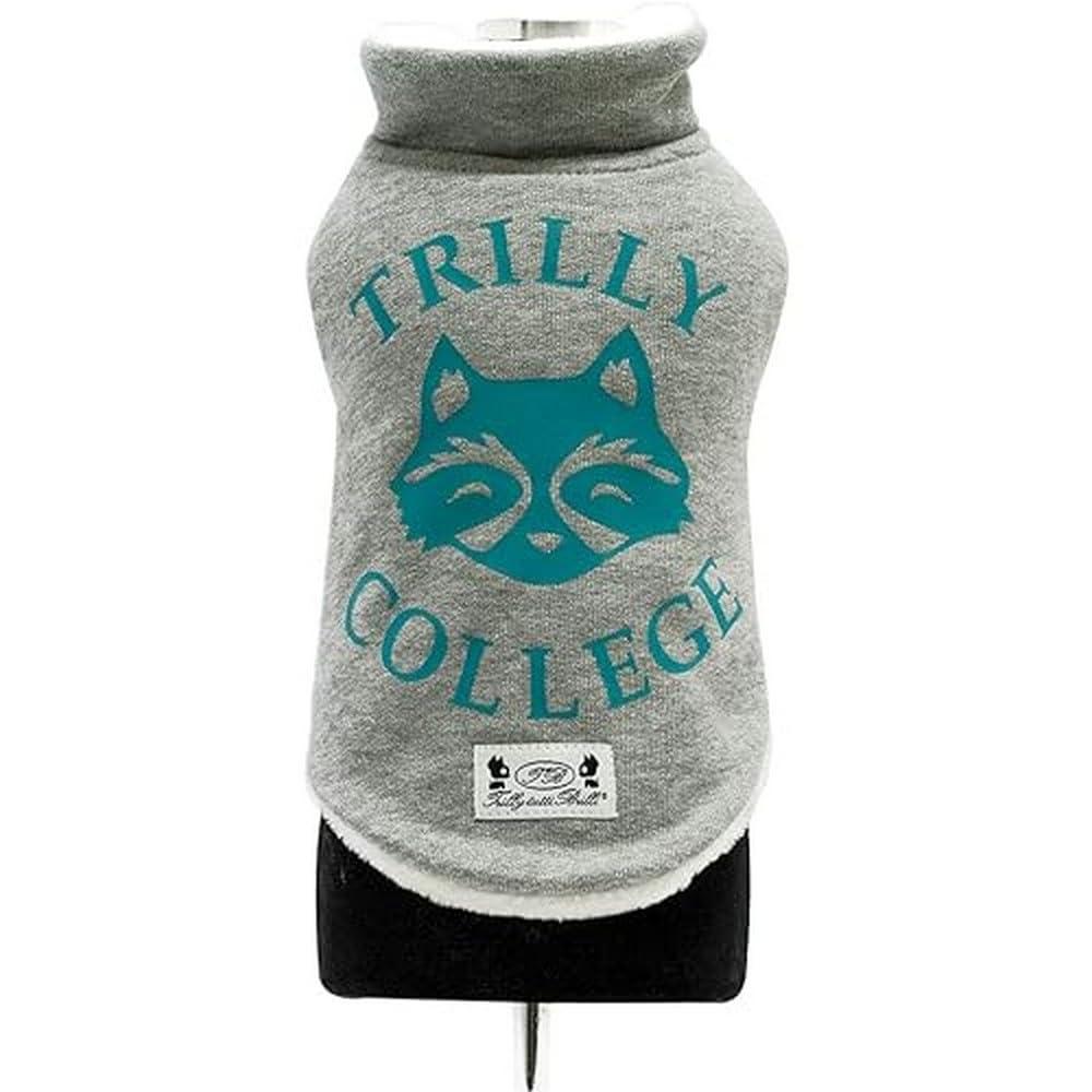 Trilly Tutti Brilli Mauger Sweatshirt with Plush interior and Thermal Vinyl Application, Light Blue, X-Small