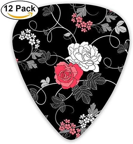 Yenba Floral Flower Gauge Acoustic Electric Medium Guitar Picks (12-Pack) Boys Pink 0.46/0.71/0.96 Mm Guitar