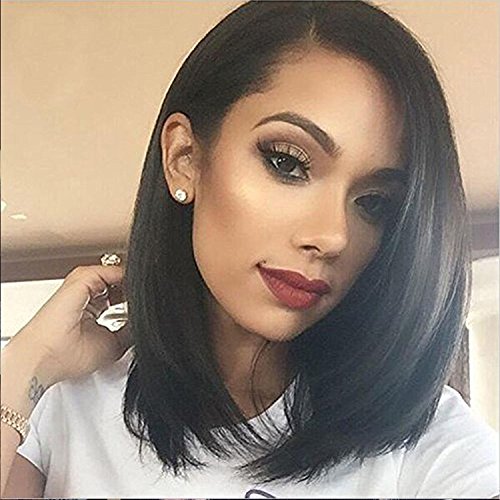 AISI HAIR Straight Bob Wig Shoulder Length Wigs for Women Black Fashion Synthetic Wig Heat Resistant Wigs