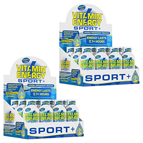 Vitamin Energy Sport+ Energy Drink Shots, Blue Raspberry Flavor, Up to