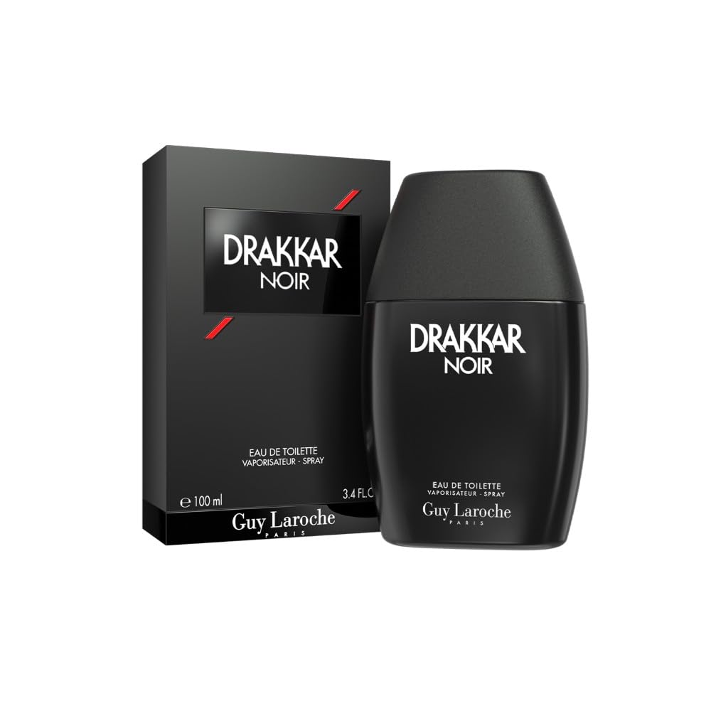 Guy Laroche Drakkar Noir Ikonischer Designerduft, Intensives und kraftvolles Eau de Toilette, Fougère-Mischung & aromatische Gewürze, Langanhaltendes Männerparfum, 100ml