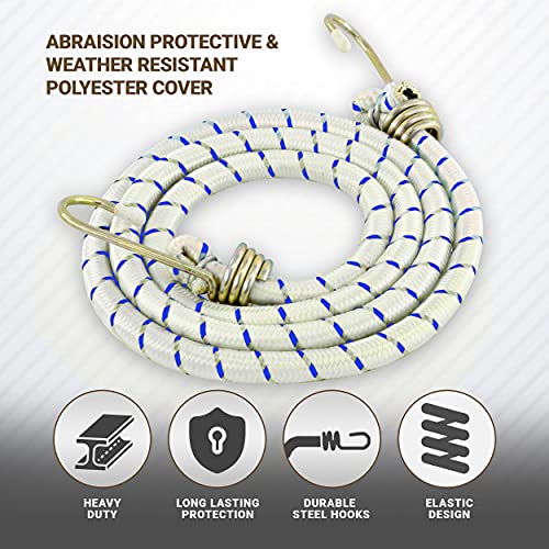 6 Pack 72-Inch Long Bungee Cords, Heavy Duty Bungee Straps