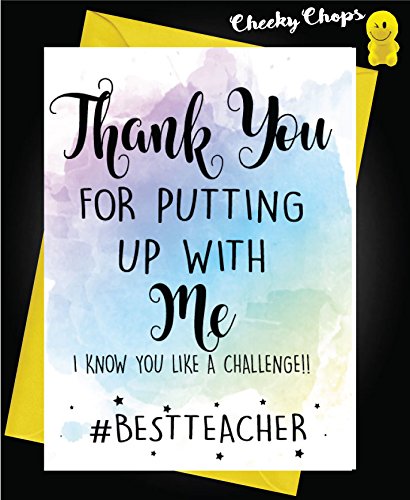Thank You Card Teacher Teaching Assistant Nursery Teacher Thank You For Putting Up With Me K4 Buy Online In Azerbaijan At Desertcart