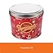 Popcornopolis Gourmet Popcorn 2 Gallon Red Snowflakes Tin - Premium Including Zebra, Caramel and Kettle Corn