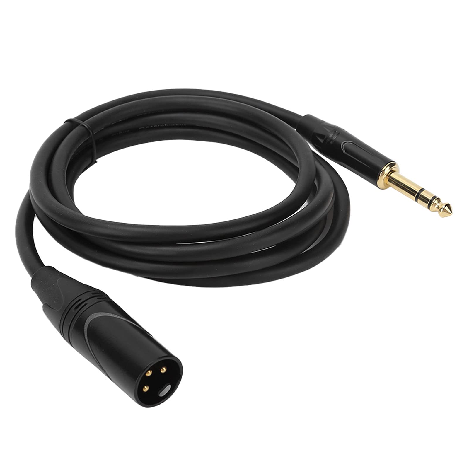 214 XLR Male to 1/4In 6.35mm Male Jack Cable,22AWG Oxygen‑free Copper Balanced Signal Microphone Line Cord,for Studio/Live Performances()