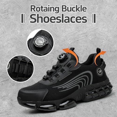 Gugifcto Safety Shoes Men Women Fashion Sneakers Non-slip Lightweight Breathable Comfortable Quick Release Safety Shoes with Steel Toe Cap 36-48 EU 36-48 EU