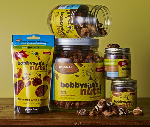 BobbySue's Nuts Its Raining Chocolate 8oz Jar, All Natural Nut Mix of Almonds, Pecans, and Cashews - Thumbnail 4