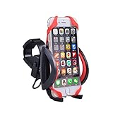 HOPU Cell Phone Bicycle Rack Handlebar & Motorcycle Holder Cradle for Iphone Samsung Huawei (red)