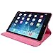 Cellularvilla Compatible with Apple iPad Air Case - 360 Degree Rotating Pink Glitter Pu Leather Flip Folio Multi-Angle Stand Smart Case Cover with Auto Sleep / Wake for iPad Air / iPad 5 (5th Gen)