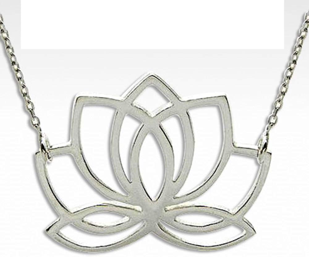 Sterling Silver Lotus Flower Necklace Jewelry