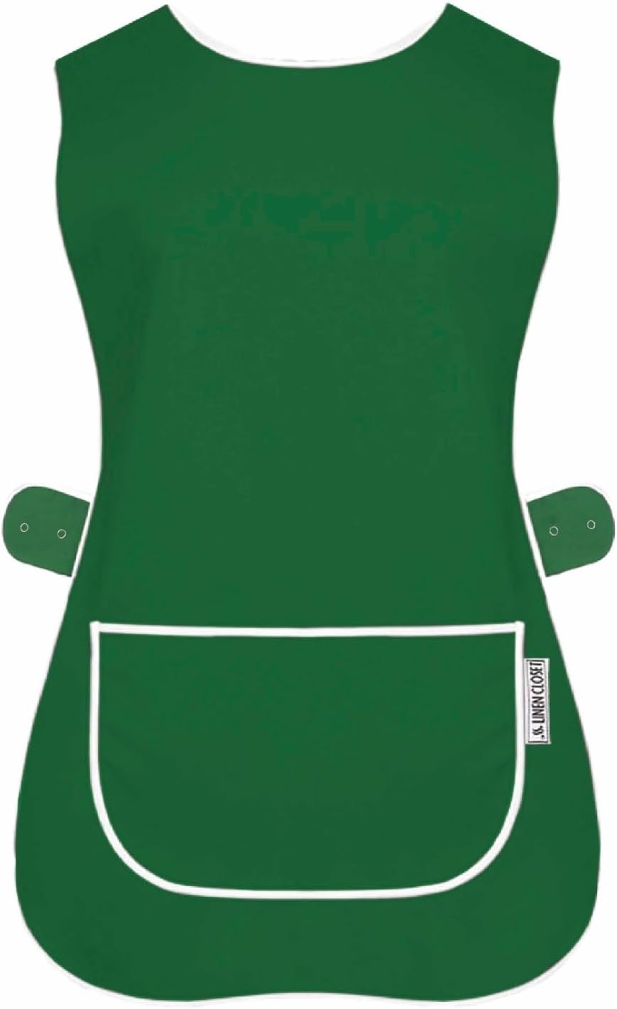 LINEN CLOSET Unisex Tabard Aprons with Pockets - 65/35 Poly Cotton, Multiple