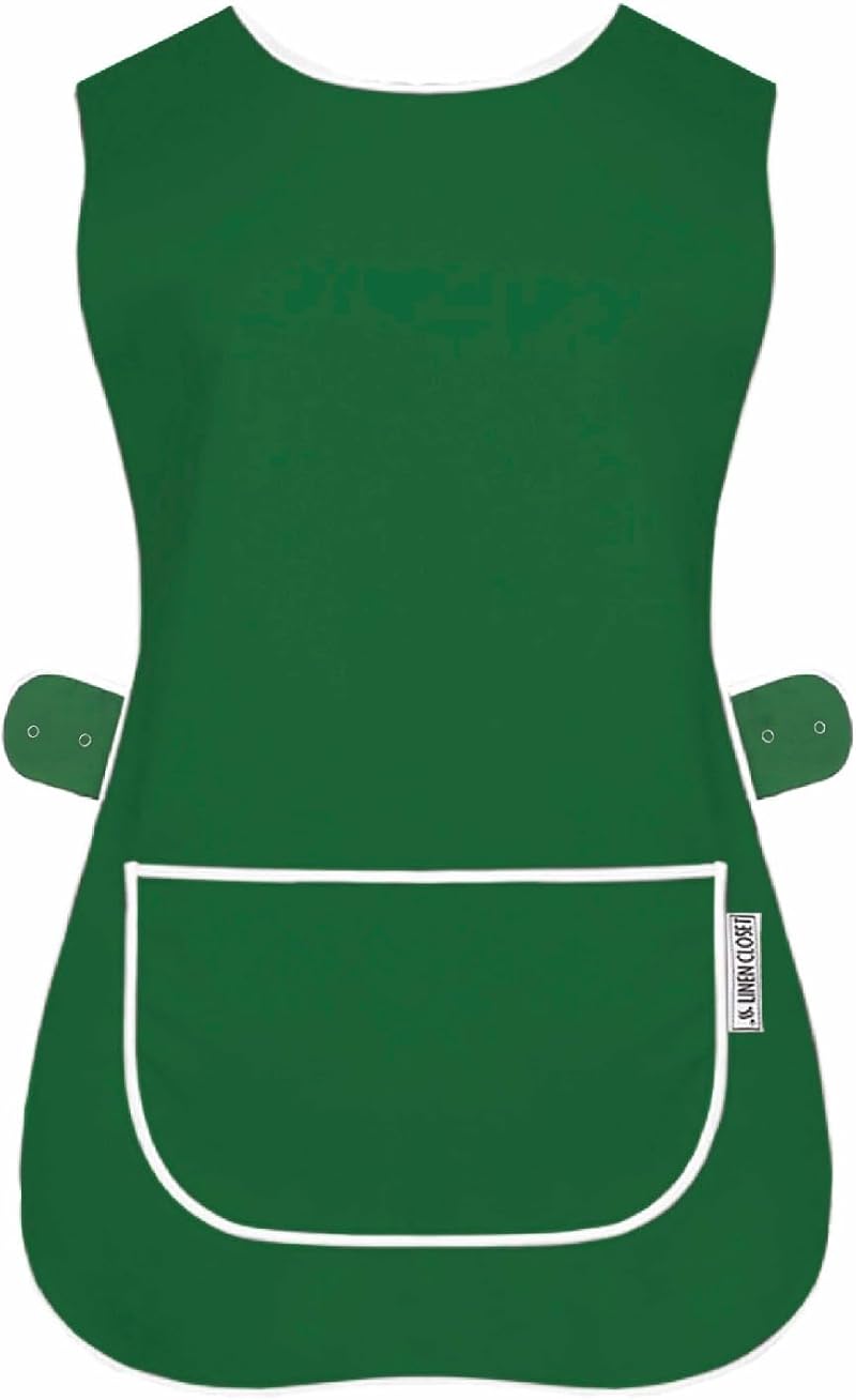LINEN CLOSET Unisex Tabard Aprons with Pockets - 65/35 Poly Cotton, Multiple