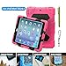 ACEGUARDER Apple Ipad Mini 2 Case Waterproof Rainproof Shockproof Kids Proof Case for Ipad Mini 2 (Gifts Outdoor Carabiner + Whistle + Handwritten Touch Pen) (ROSE/BLACK)