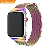 Yayuu Compatible with Apple Watch Band 38mm 42mm,Fully Magnetic Clasp Mesh Milanese Loop Stainless Steel iWatch Band for Apple Watch Series 3 2 1 Sport and Edition