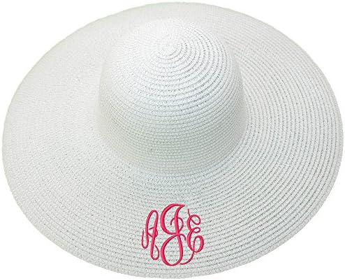 LD Bags Personalized Womens White Bridesmaids Floppy Sun Hat